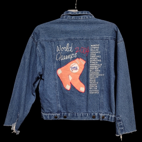 One Of A Kind Vintage Boston Red Sox Denim Jacket - Picture 2 of 5